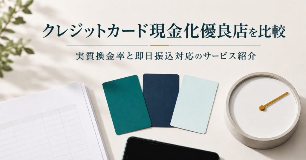クレジットカード現金化の優良店4社を換金率と受付締切で比較